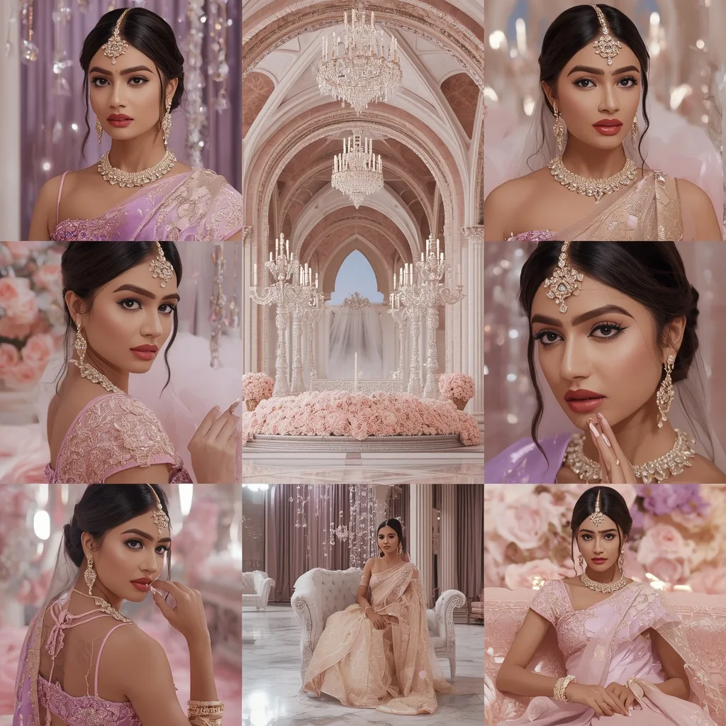 Glamorous Couture Collage in Diamond Rosewater Palace