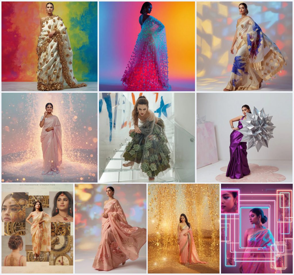 Best 10 Retro Glamour Saree AI Prompts for Classic Vintage Indian Fashion Photography | prompt for traditional look for couple
