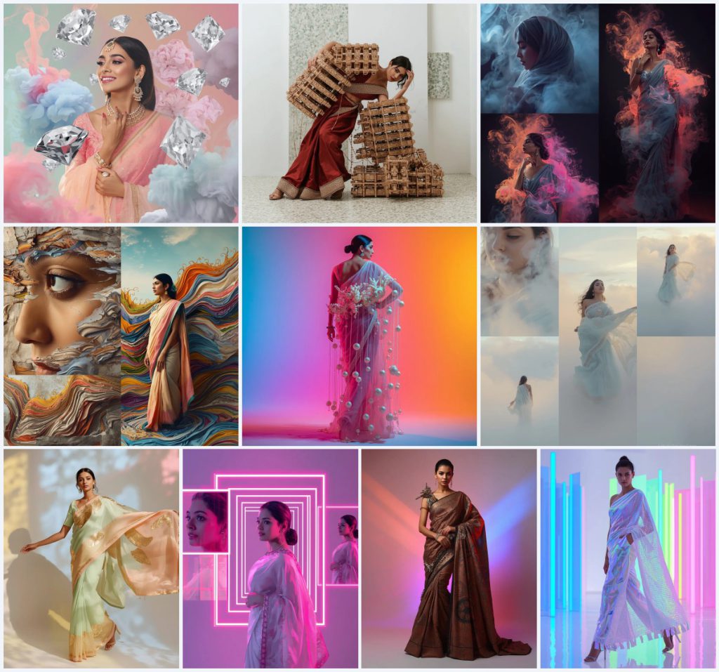 Best 10 Vibrant Festive Saree AI Prompts for Joyful Indian Celebration Photography | prompt for ai image generator for social media