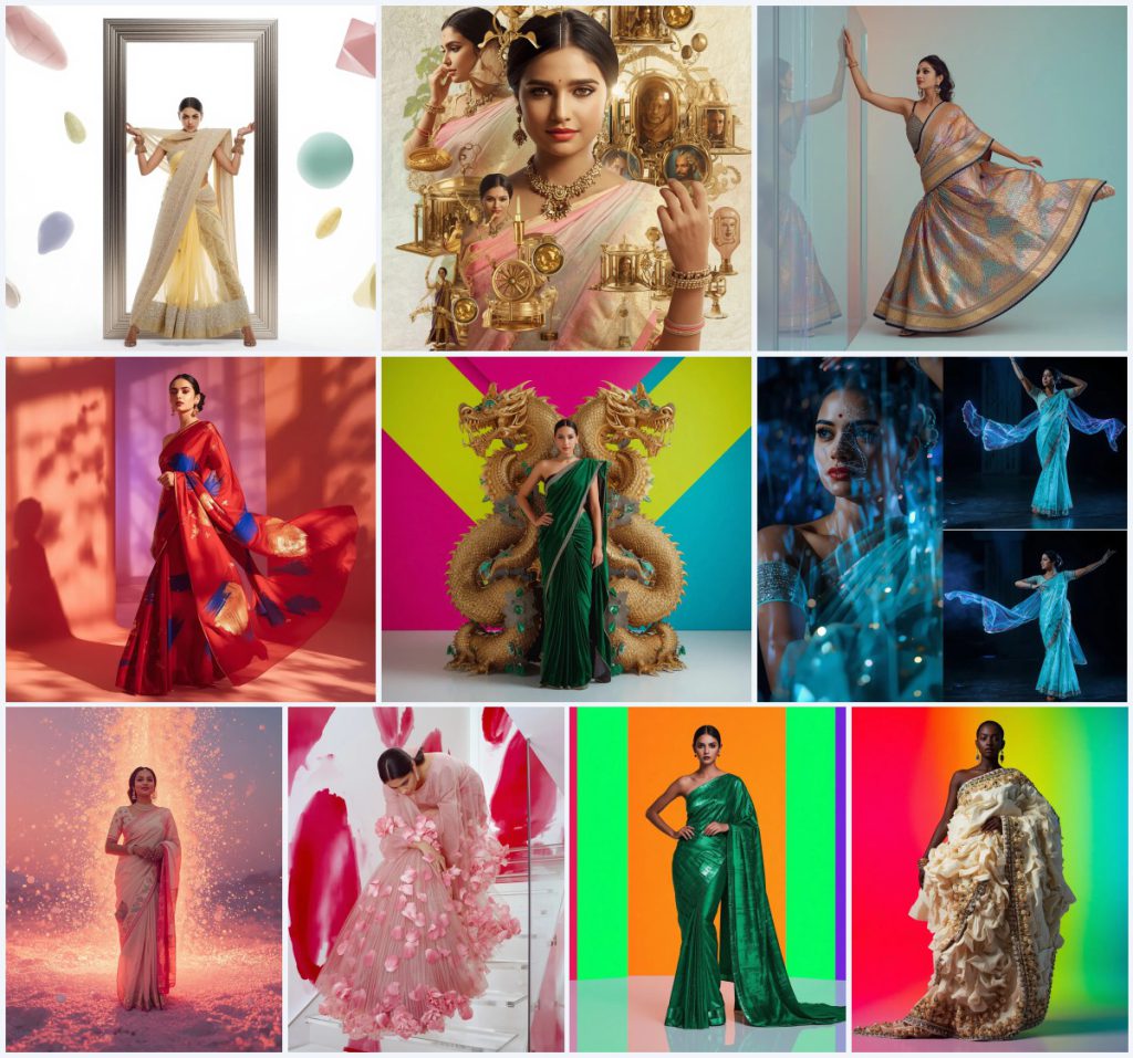 New 10 AI Prompts for Dramatic Black Saree Looks with Cinematic Fashion Photography | prompt for saree for wedding