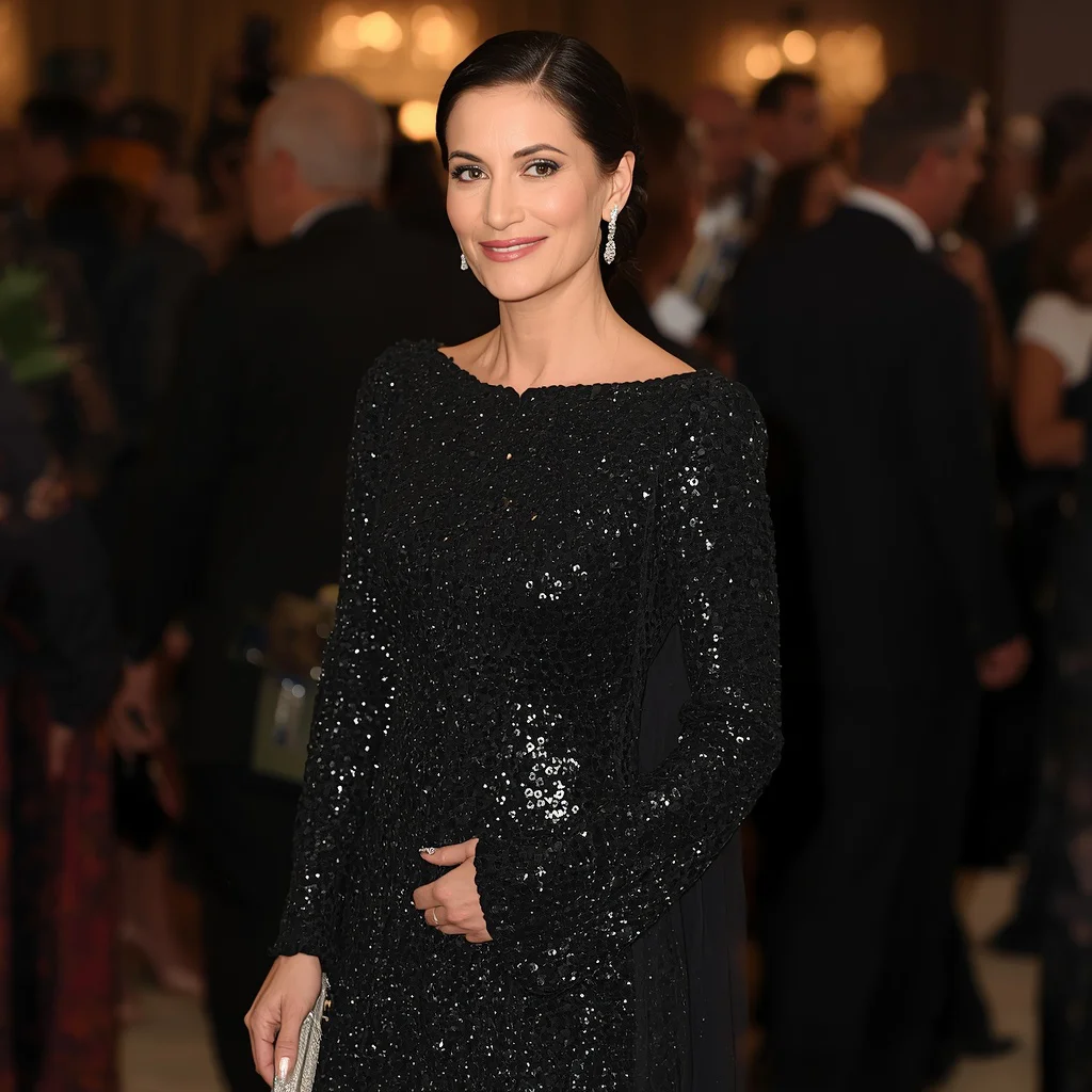 Classic Black Sequin Gown for a Timeless Gala Look — AI image prompt