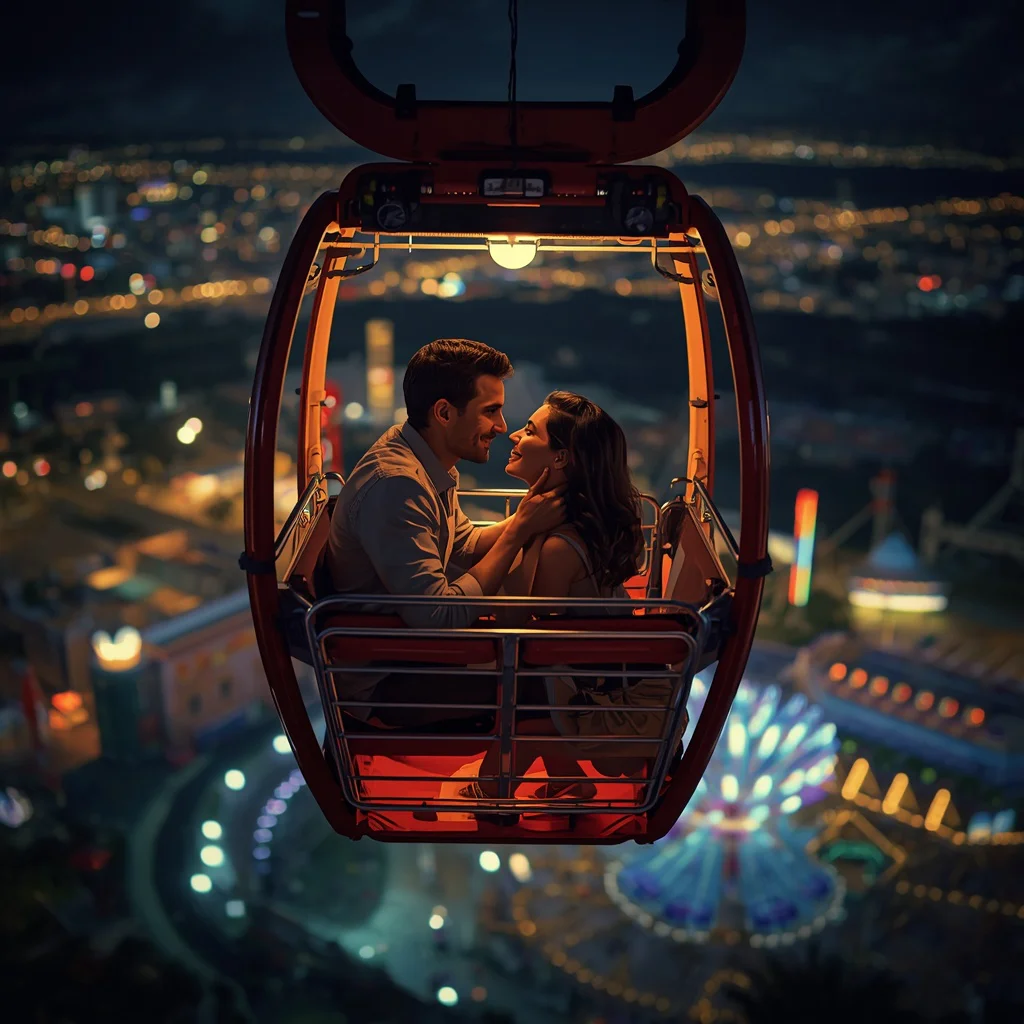 Romantic Ferris Wheel Ride: Couple Under City Lights — AI image prompt