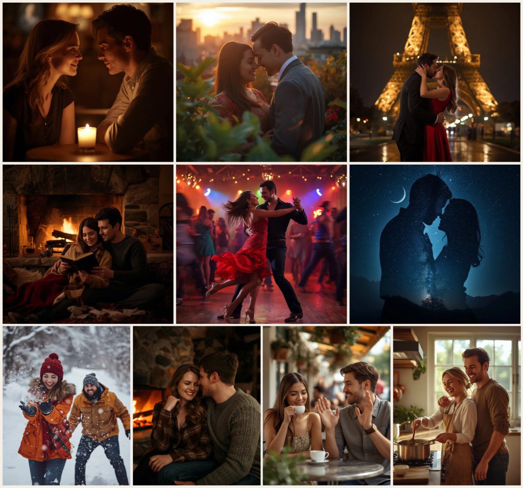 Top 10 Couple DP AI Prompts for Artistic Silhouettes Against Abstract Painted Walls
